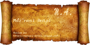 Ménesi Antal névjegykártya